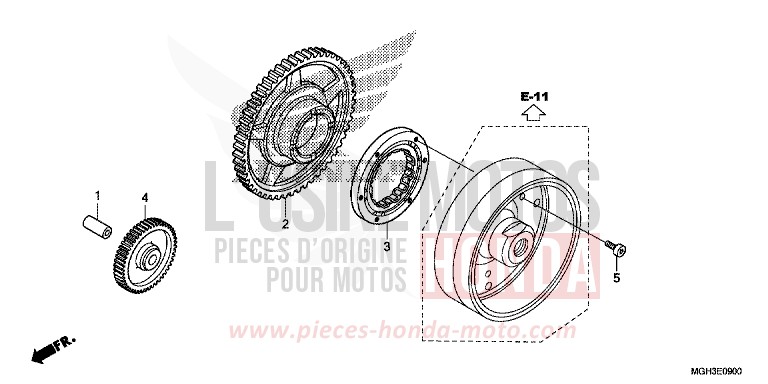 EMBRAYAGE DE DEMARRAGE de VFR1200X "Crosstourer" Méca DEGITAL SILVER METALLIC (NHA30) 2012